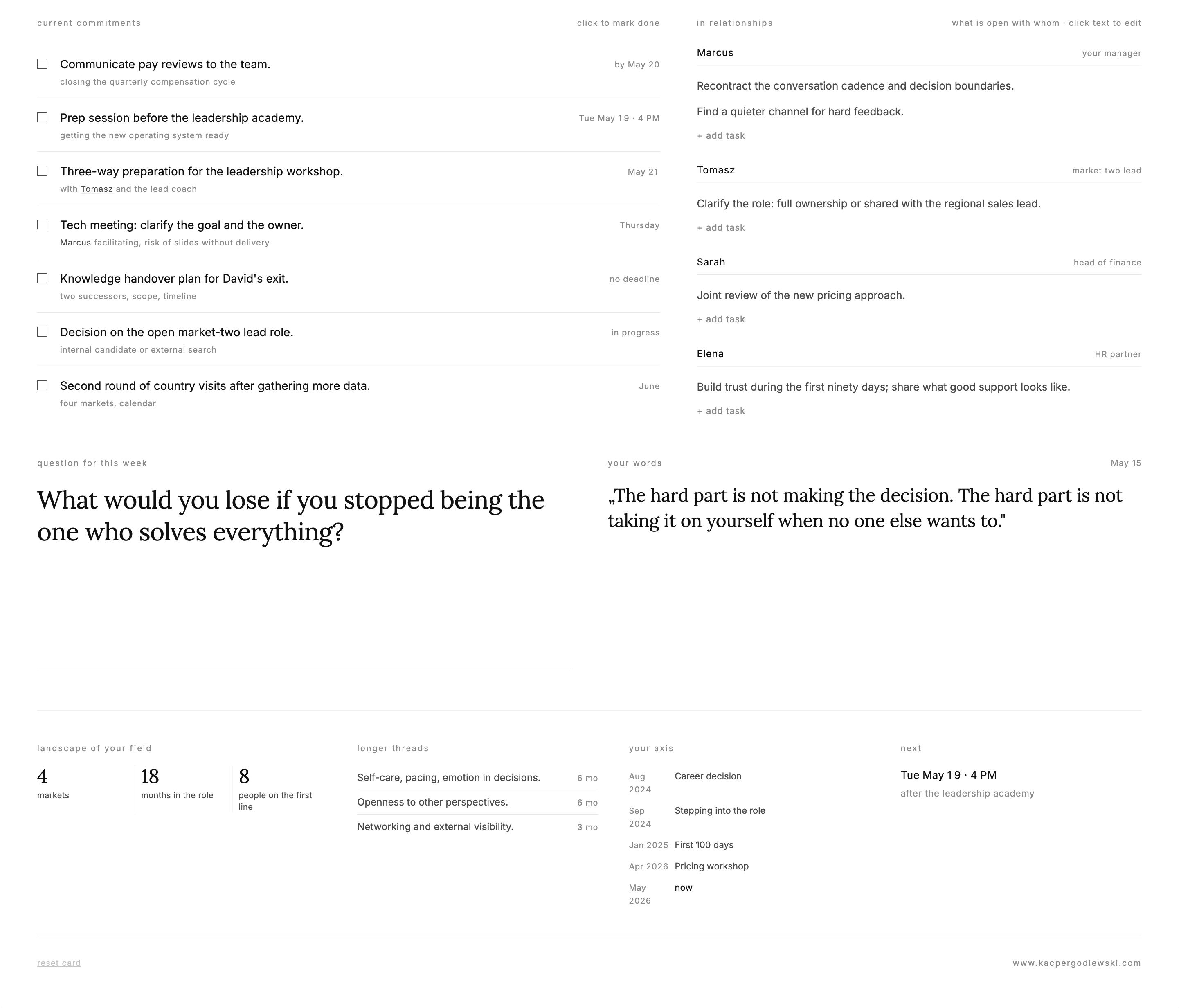 The card, part two